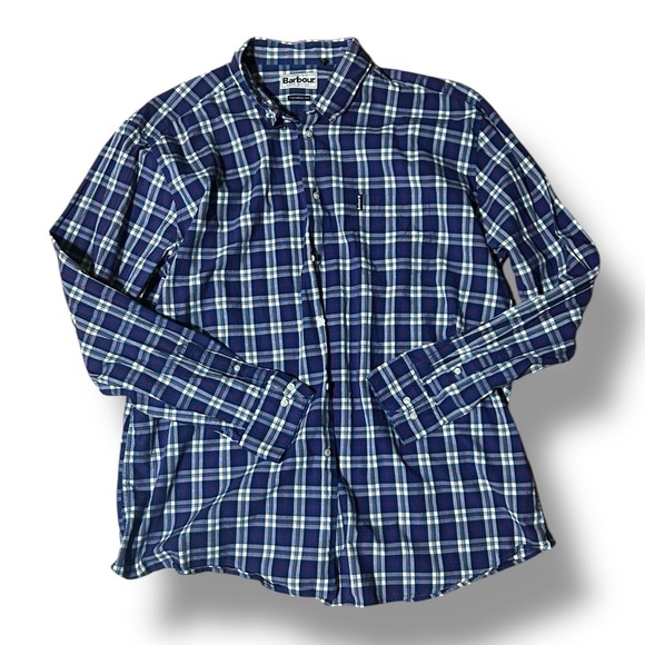 Barbour Highland Check 8 Mens Tailored Shirt Longsleeve Size Large - Picture 1 of 7